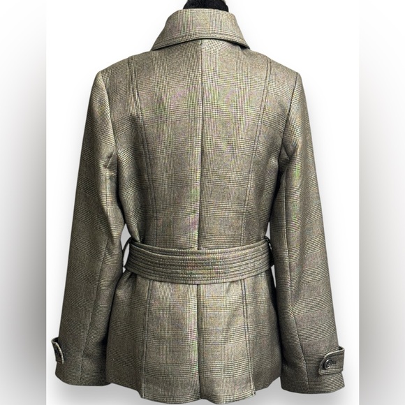 Brand New with tags BANANA REPUBLIC Women's Belted Houndstooth Lined Fall Coat - Picture 3 of 9